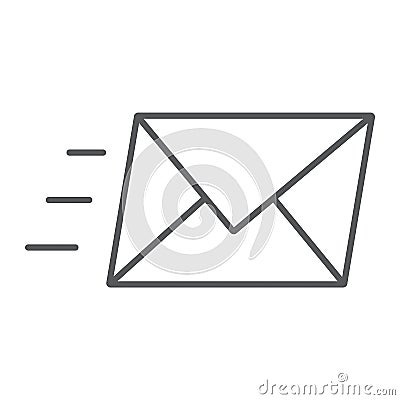 Email thin line icon, business and address Vector Illustration