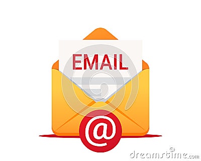 Email vector icon. Envelope with email. Email message, Infographic, Working process, Searching mail, New incoming message, Mail Vector Illustration