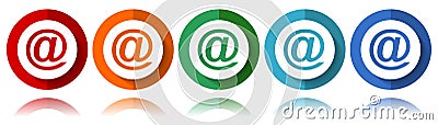 Email vector icons, flat icon set for logo design, webdesign and mobile applications, colorful web button collection in eps 10 Vector Illustration