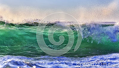 Sea Turim Wave Emerald Front Stock Photo