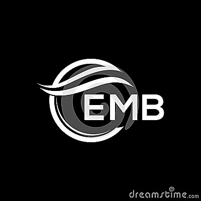 EMB letter logo design on black background. EMB creative circle letter logo concept. EMB letter design Vector Illustration