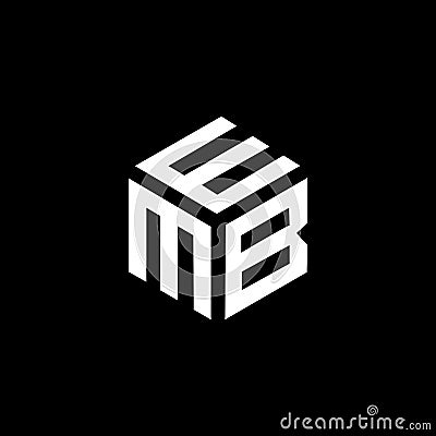 EMB letter logo design on black background.EMB creative initials letter logo concept.EMB letter design Vector Illustration