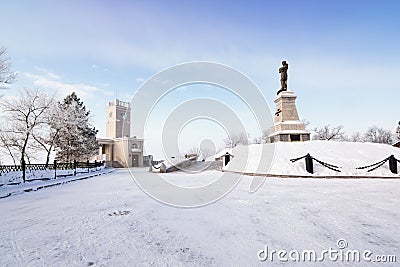 The Embankment of Amur River in Khabarovsk, Russia Stock Photo