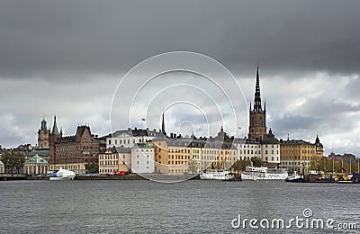 Embankment in Stockholm town. Sweden Stock Photo