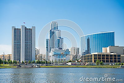 Embankment Yekaterinburg City. Stock Photo