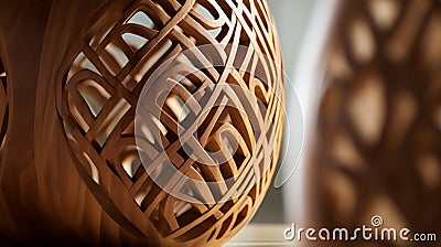 Macro Exploration of Wooden Sculpture Stock Photo