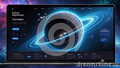 nebula dreams: futuristic 3d spaceship quest. generative ai Stock Photo