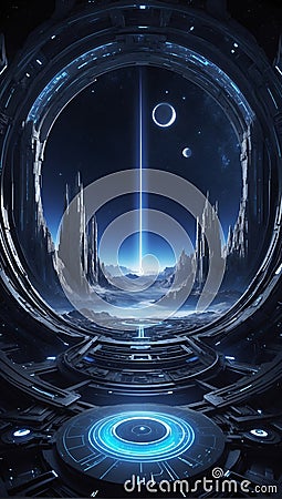 QuantumQuotient Expedition: DataEclipse's Tomorrow Unveiled. AI generate Stock Photo
