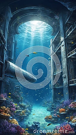 Exploring the Depths: A Journey into the Future of Data Storage. AI generate Stock Photo