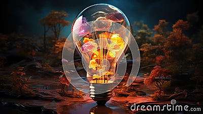 Embark on a journey of intellectual illumination with a captivating lightbulb illustration adorned with study icons. Unleash your Cartoon Illustration