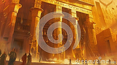Majestic Temple: Mysteries of Ancient Egypt Revealed Stock Photo