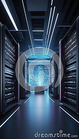 QuantumQuotient's Data Utopia: 3D Velocity Unleashed. AI generate Stock Photo