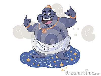 Whimsical Genie - Illustration of a Magical Being Vector Illustration