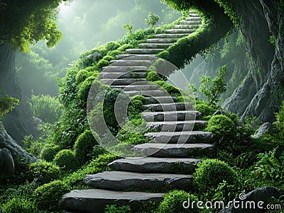 Embark on a Transformative Journey A Path to New Beginnings, Every Step Filled with Purpose, Discover Your True Potential and Stock Photo