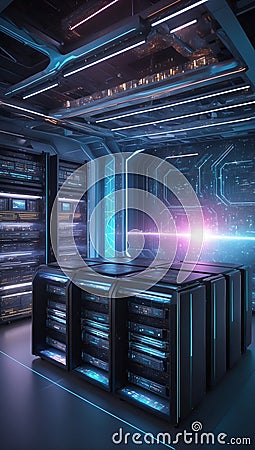 Beyond Boundaries: QuantumQuotient's Data Odyssey. AI generate Stock Photo
