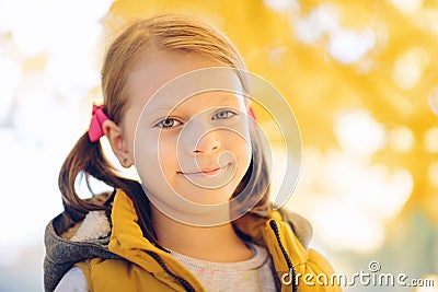 Embarrassed confused little girl Stock Photo