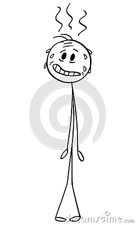 Embarrassed Person Feeling Shame , Vector Cartoon Stick Figure Illustration Vector Illustration