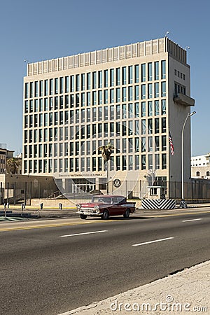 Embassy of the United States Havana Cuba Editorial Stock Photo