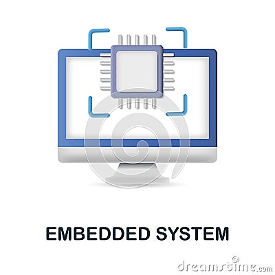 Embedded System icon. 3d illustration from digitalization collection. Creative Embedded System 3d icon for web design Vector Illustration