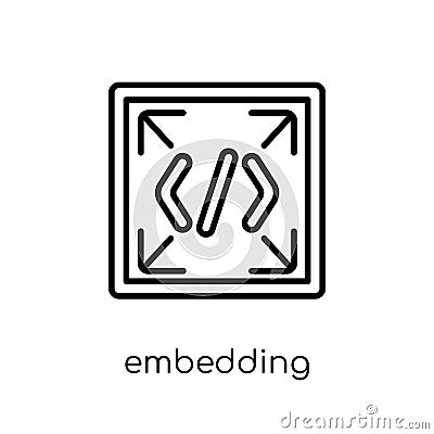 Embedding icon. Trendy modern flat linear vector Embedding icon Vector Illustration