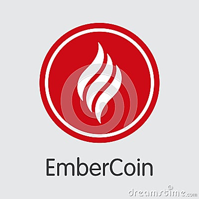 Embercoin Cryptocurrency - Vector Web Icon. Vector Illustration