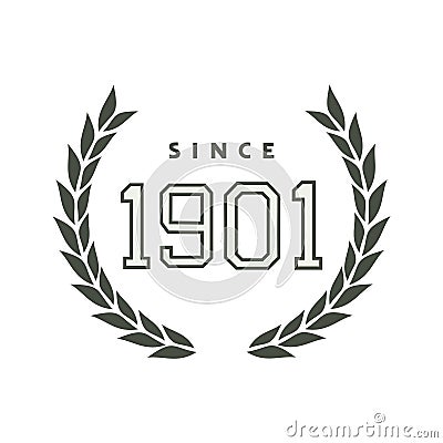 Since 1901 emblem Vector Illustration