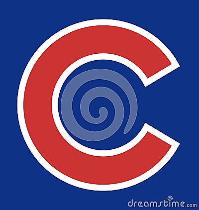 The emblem of the baseball club Chicago Cubs. USA. Editorial Stock Photo
