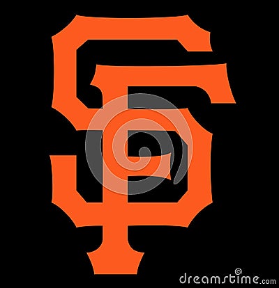 The emblem of the baseball club San Francisco Giants. USA. Editorial Stock Photo