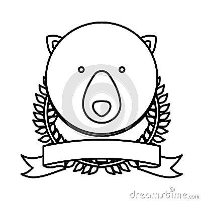 emblem bear hunter city icon Cartoon Illustration