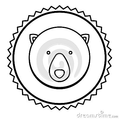 emblem bear hunter city icon Cartoon Illustration