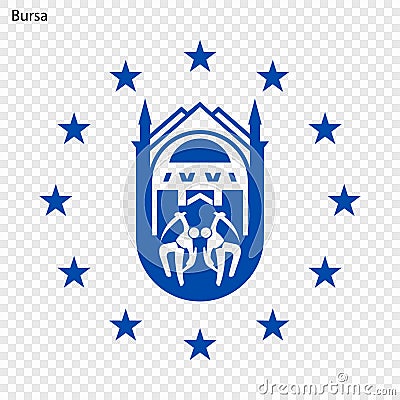 Emblem of Bursa Cartoon Illustration