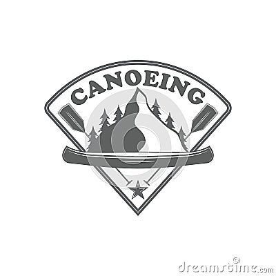 Emblem canoe club. Vector Illustration