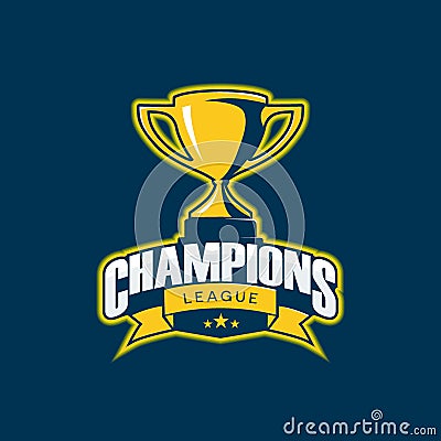 Champions trophy league sport logo vector illustration Vector Illustration