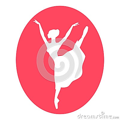 Emblem of dance ballet studio with ballerina Vector Illustration