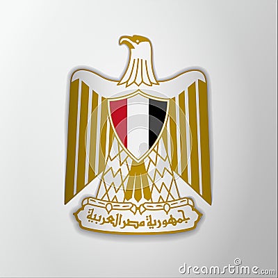 Emblem of Egypt. 23rd of july. Vector illustration. Eagle of Saladin. Blazon, coat of arms. National symbol. Graphic Vector Illustration