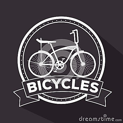 Emblem of extreme bicycle transport vehicle to exercise Vector Illustration