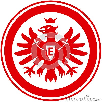 The emblem of the football club `Eintracht`. Germany. Editorial Stock Photo