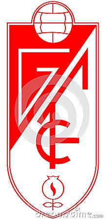 The emblem of the football club Granada. Spain. Editorial Stock Photo