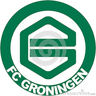 The emblem of the football club `Groningen`. Netherlands Editorial Stock Photo
