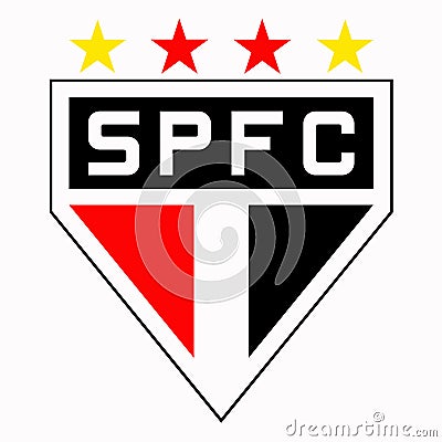 The emblem of the football club `Sao Paulo`. Brazil. Editorial Stock Photo