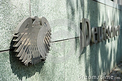 The emblem of German Federal Diet (Deutscher Bundestag) Editorial Stock Photo