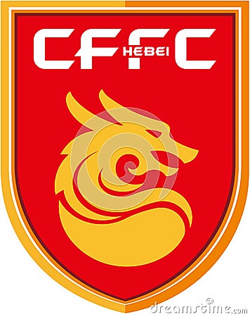 The emblem of the Hebei China Fortune football club. China Editorial Stock Photo