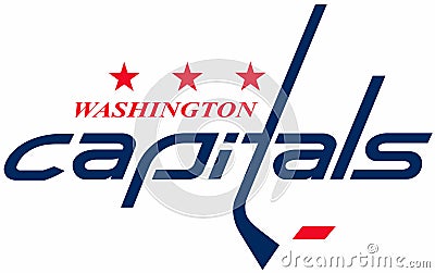 The emblem of the hockey club `Washington Capitals`. USA. Editorial Stock Photo