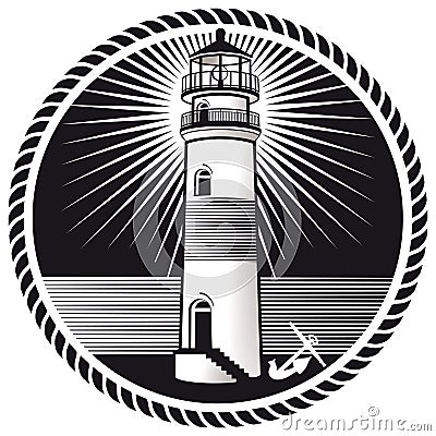 Lighthouse emblem Vector Illustration