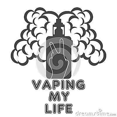 Emblem or logo electronic cigarette Vector Illustration