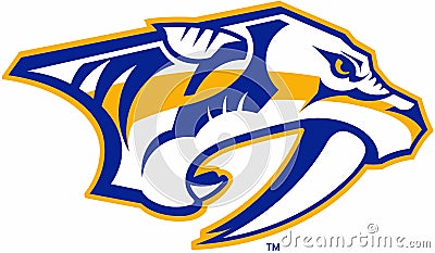 The emblem of the Nashville Predators hockey club. USA. Editorial Stock Photo