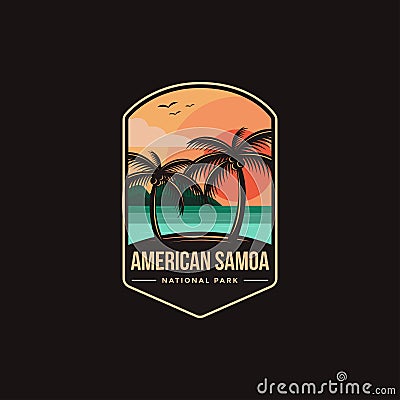 Emblem patch logo illustration of American Samoa National Park Vector Illustration