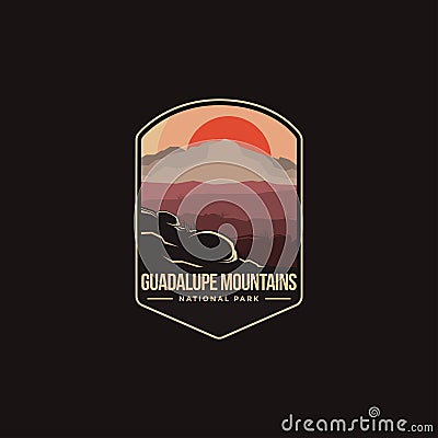 Emblem patch logo illustration of Guadalupe Mountains National park Vector Illustration