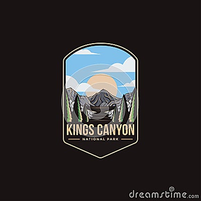 Emblem patch logo illustration of Kings Canyon National Park Vector Illustration