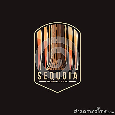 Emblem patch logo illustration of Sequoia National Park Vector Illustration